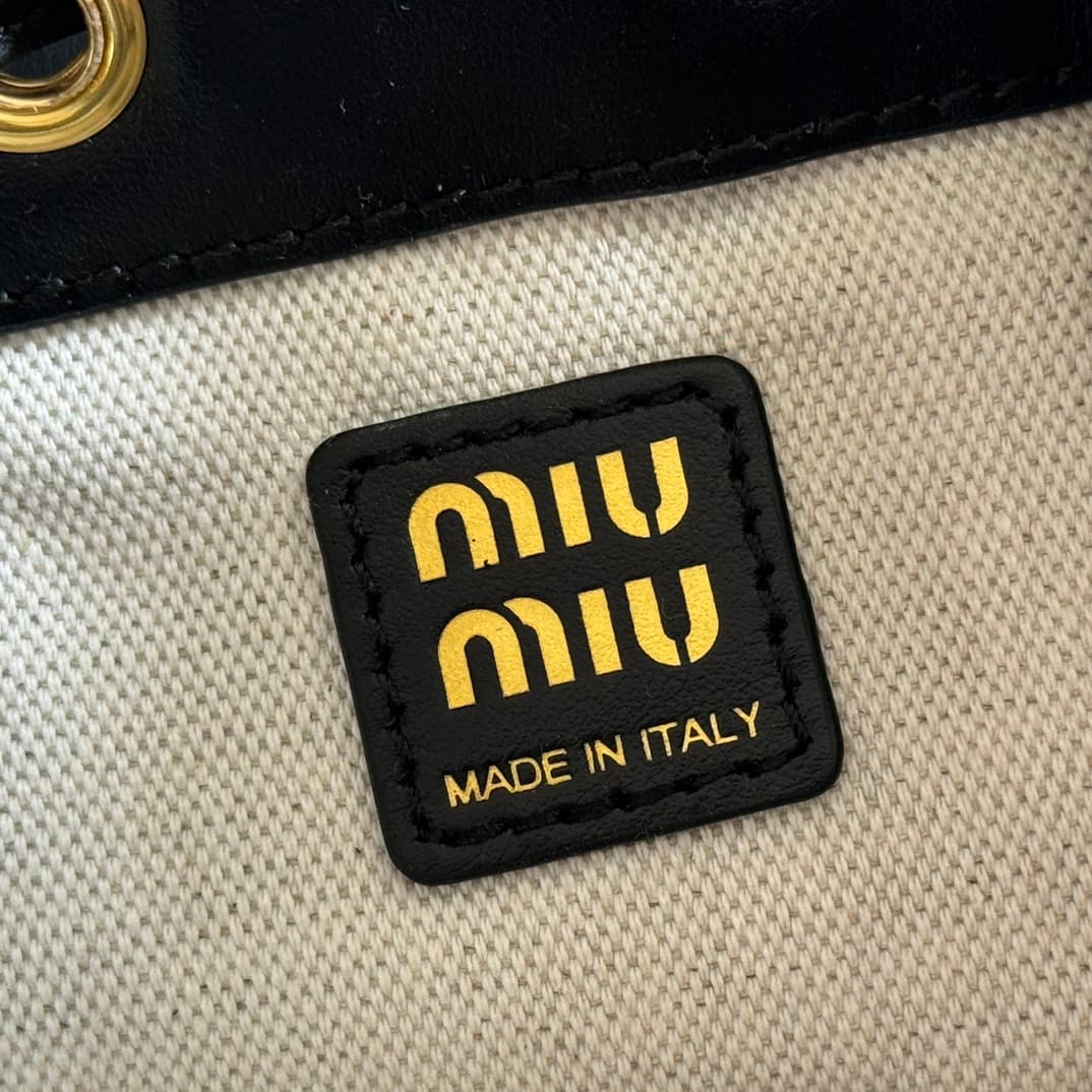 Miu Miu Calfskin Leather backpack Black 5BZ045 High