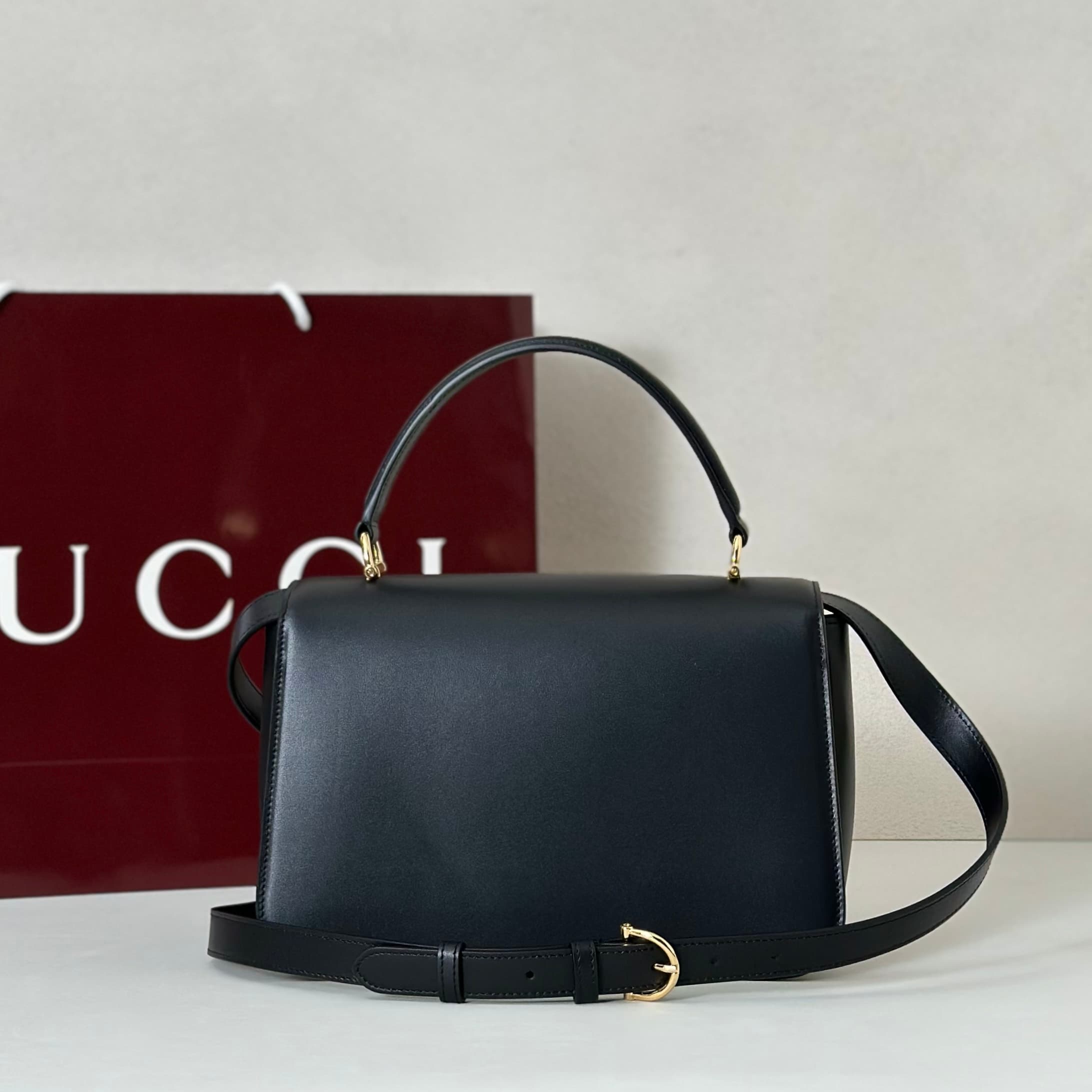 Gucci Siena medium top handle bag 855535 Black High