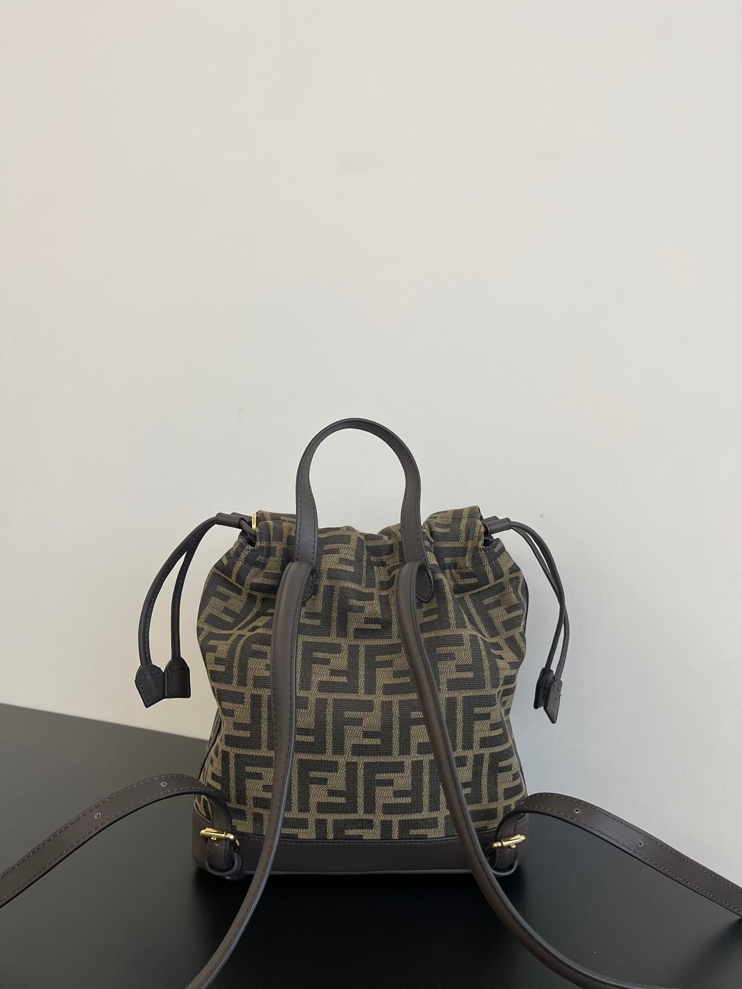 Fendi Brown FF jacquard fabric backpack Brown High