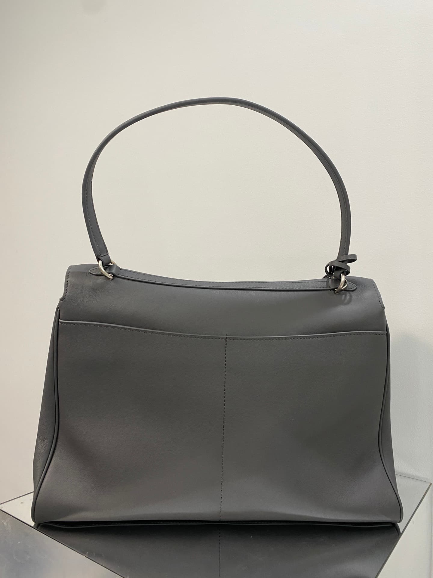 Balenciaga Rodeo Large Bag in Grey Leather With Silver-Tone Metal TOP