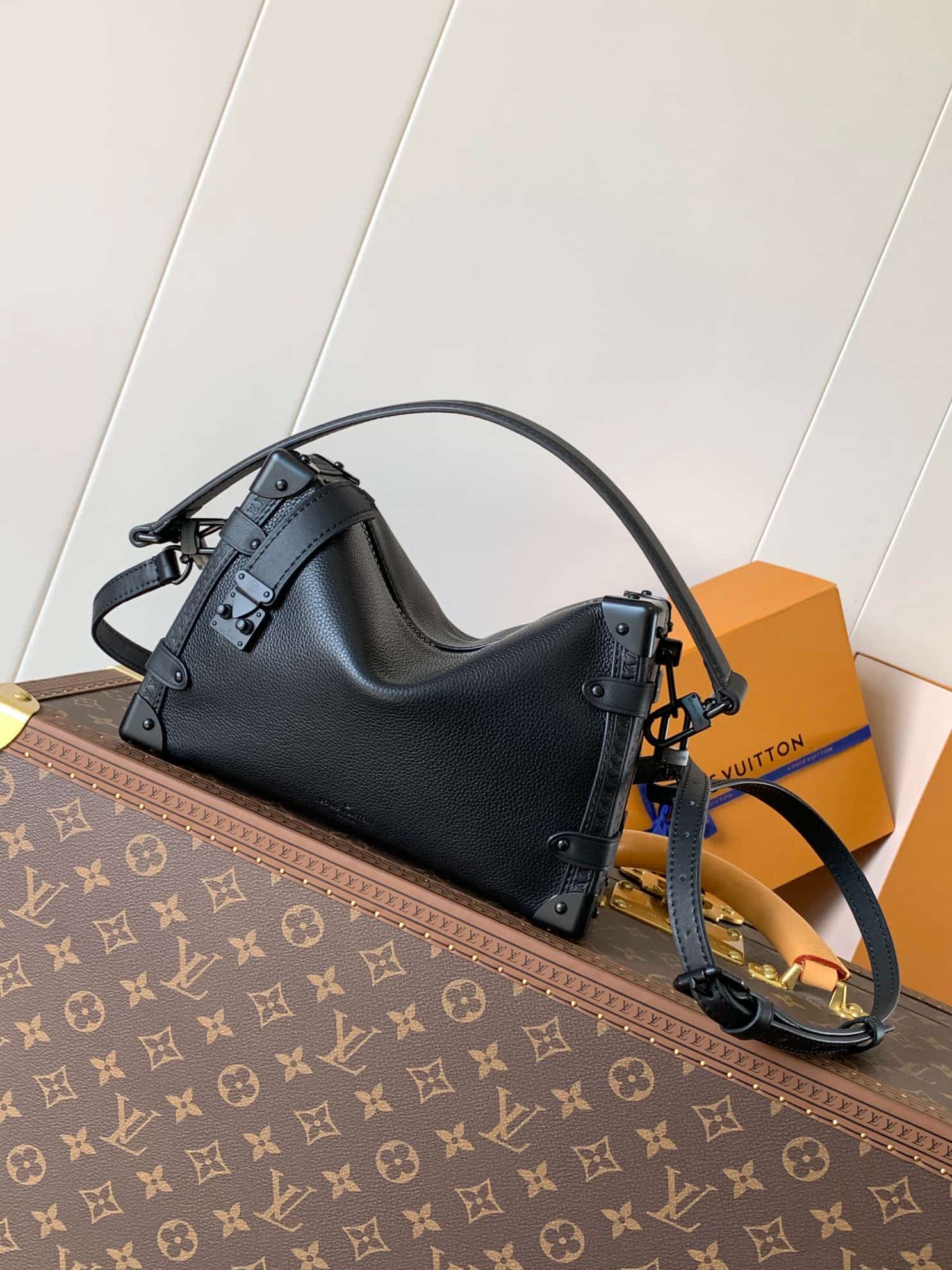 Louis Vuitton Side Trunk MM All Black Cowhide leather M24309 High