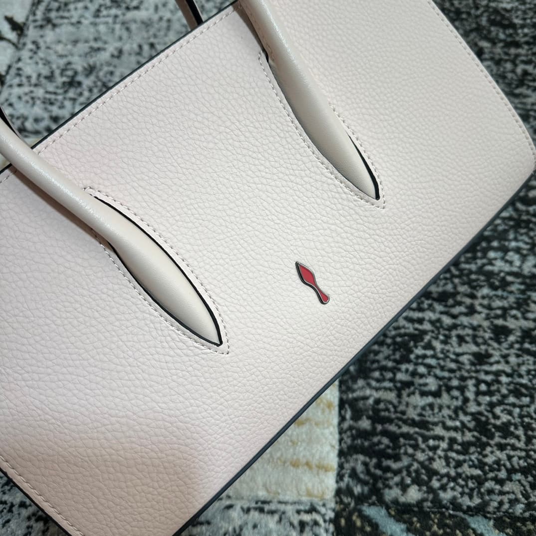 Christian Louboutin Paloma leather tote bag in white with spikes &studs High