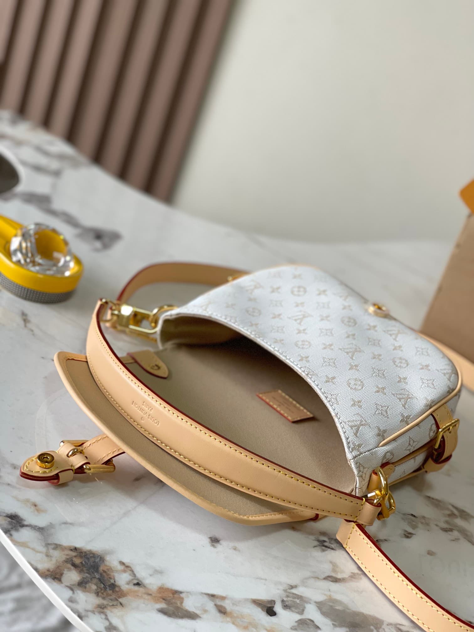 Louis Vuitton Saumur BB Mastic Cream Polyamide M12327 TOP