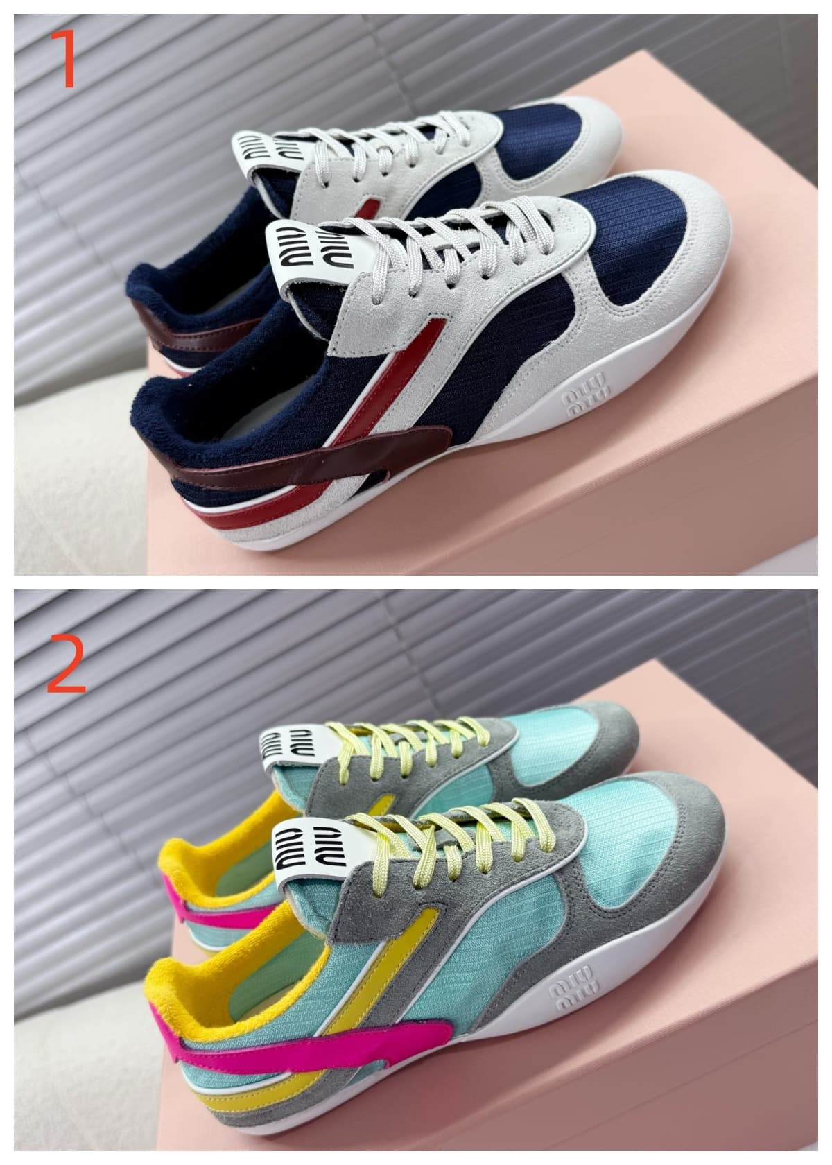 Miu Miu amaranth Gymnasium Technical Fabric And Suede Sneaker shoes Men Women