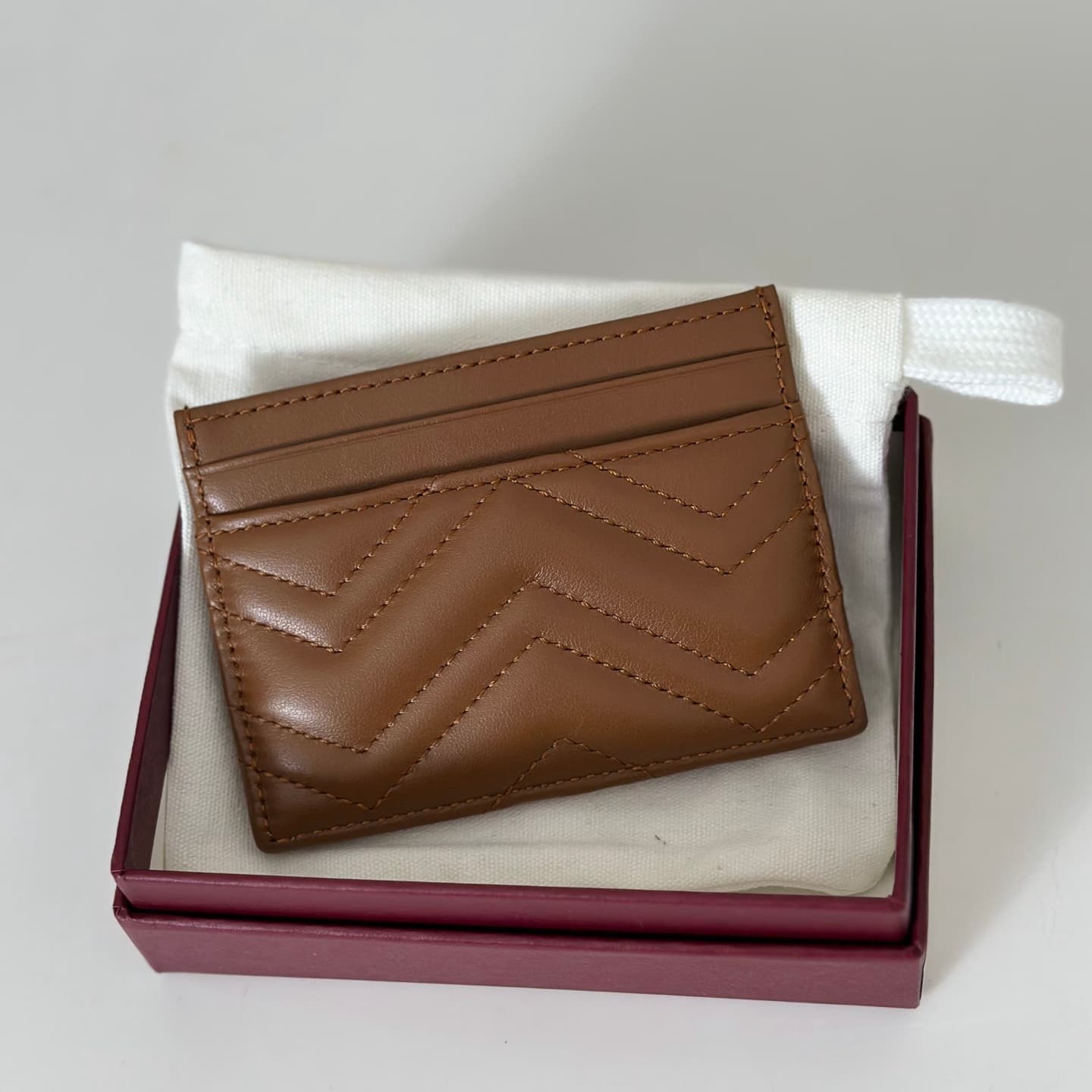 Gucci GG Marmont card case Brown 443127 High