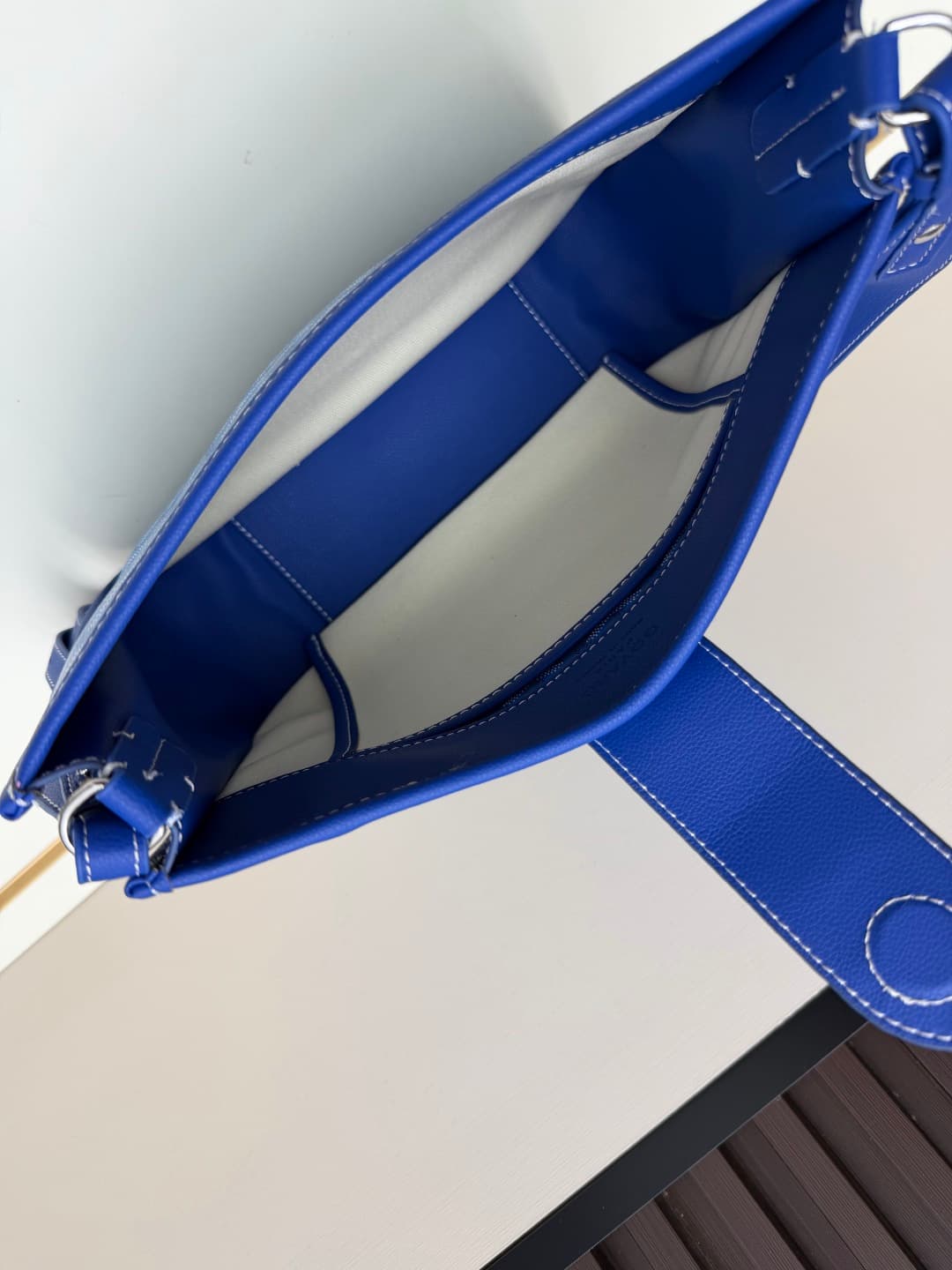 Goyard Musette PM bag in blue Goyardine canvas Mid