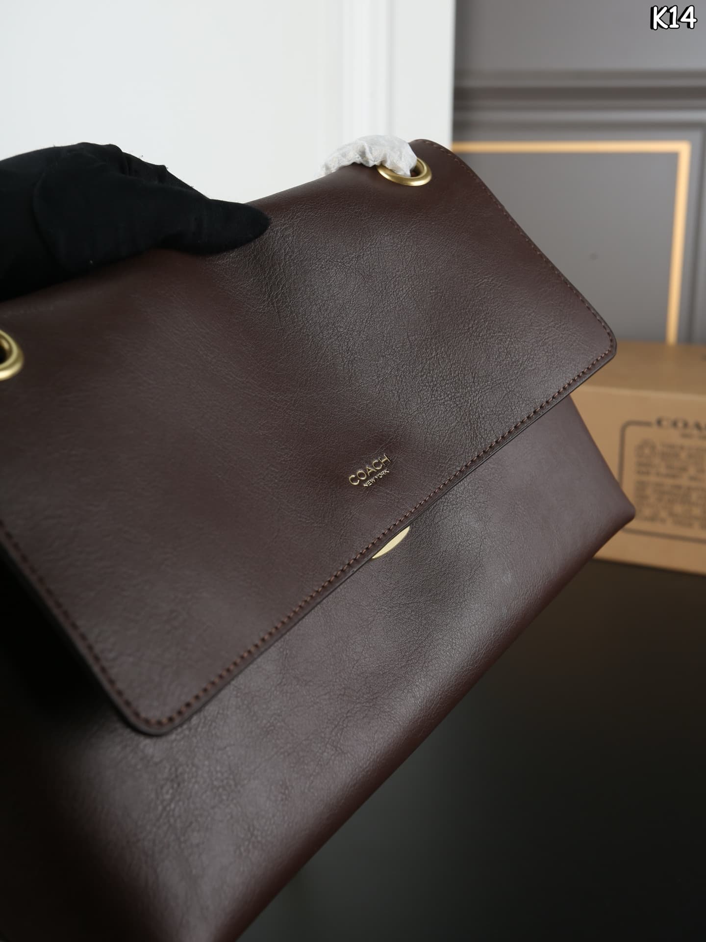 Coach Chelsea Shoulder Bag 30 Smooth Grain Leather Caramel High