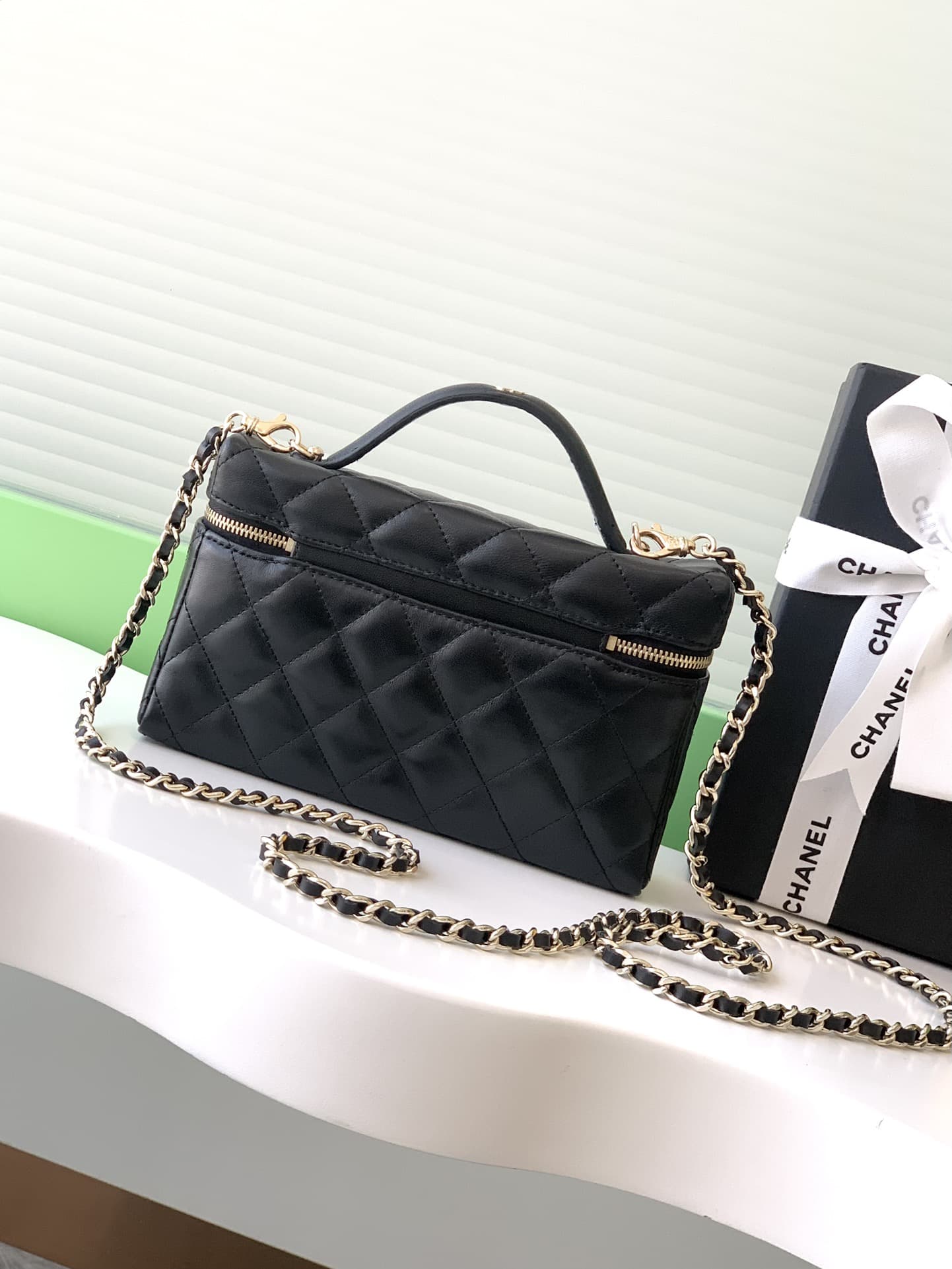 Chanel VANITY WITH CHAIN AP4407 Lambskin & Gold-Tone Metal Black High