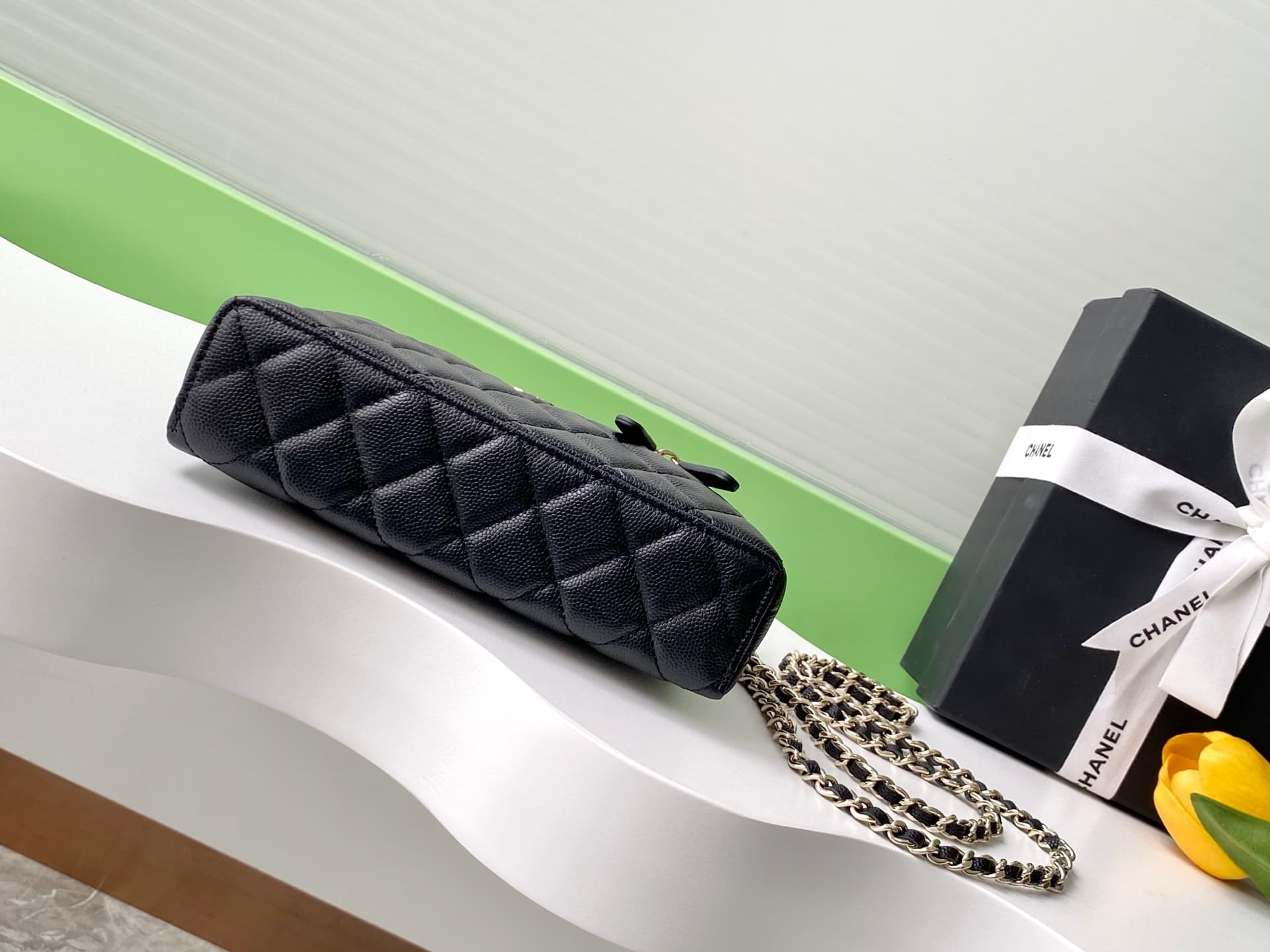 Chanel VANITY WITH CHAIN AP4407 Grained Calfskin & Gold-Tone Metal Black A