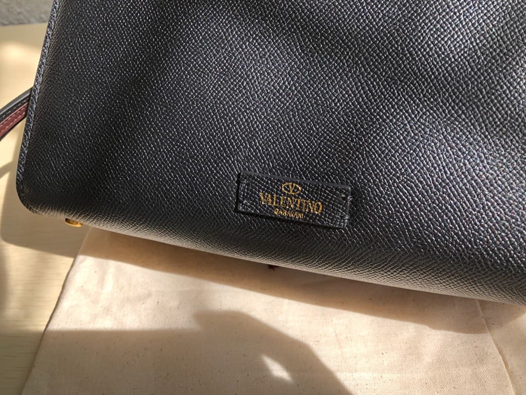 Valentino Small Vsling Handbag In Black Grainy Calfskin High
