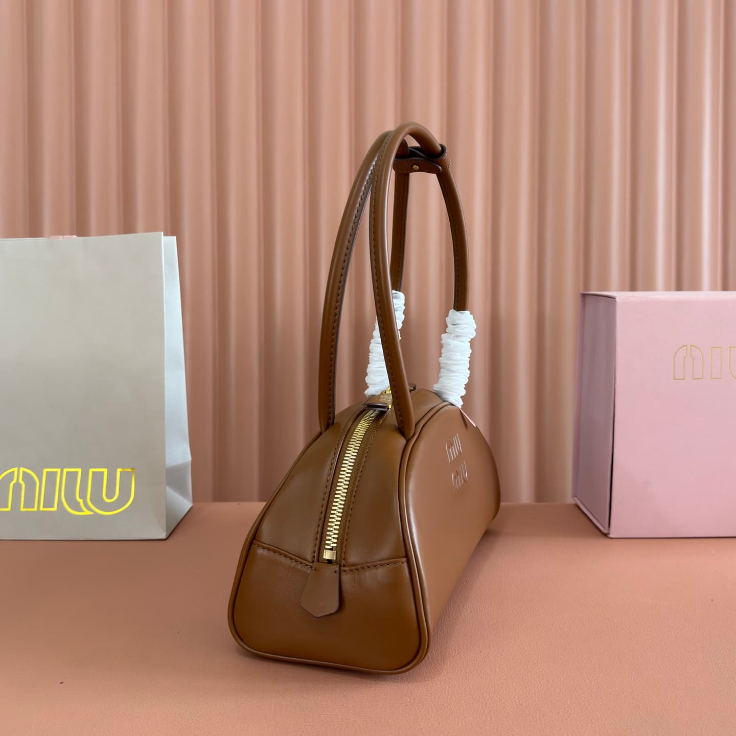Miu Miu Brown Beau Leather Bag 5BB193 TOP