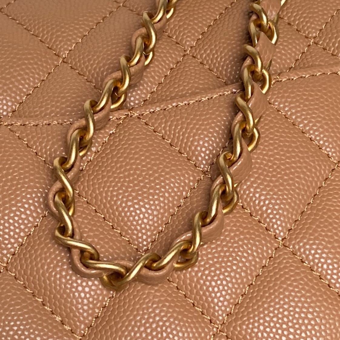Chanel Small Flap Bag with Top Handle Grained Shiny Calfskin &  Gold-Tone Metal Brown AS5702 A