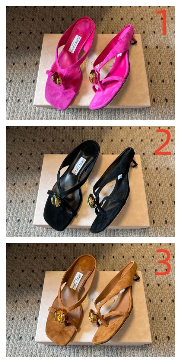 Jimmy Choo Emeri Stone Suede Sandals Women