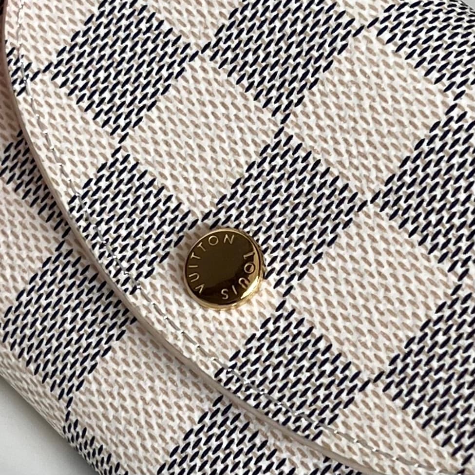 Louis Vuitton Damier Azur Canvas & Leather Rosalie Coin Purse M62361 Beige High