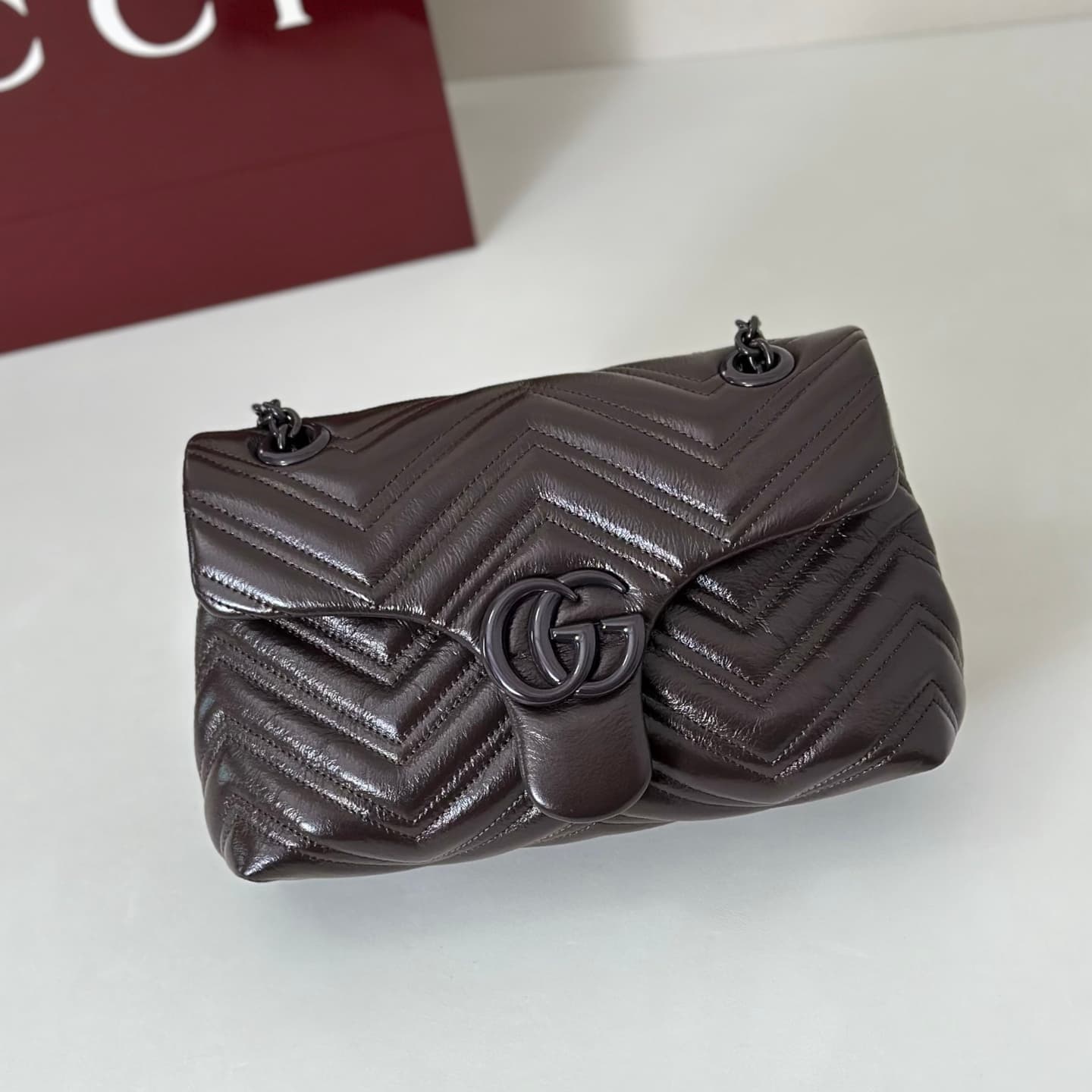 Gucci GG Marmont Small Shoulder Bag 855371 Deep Chocolate High