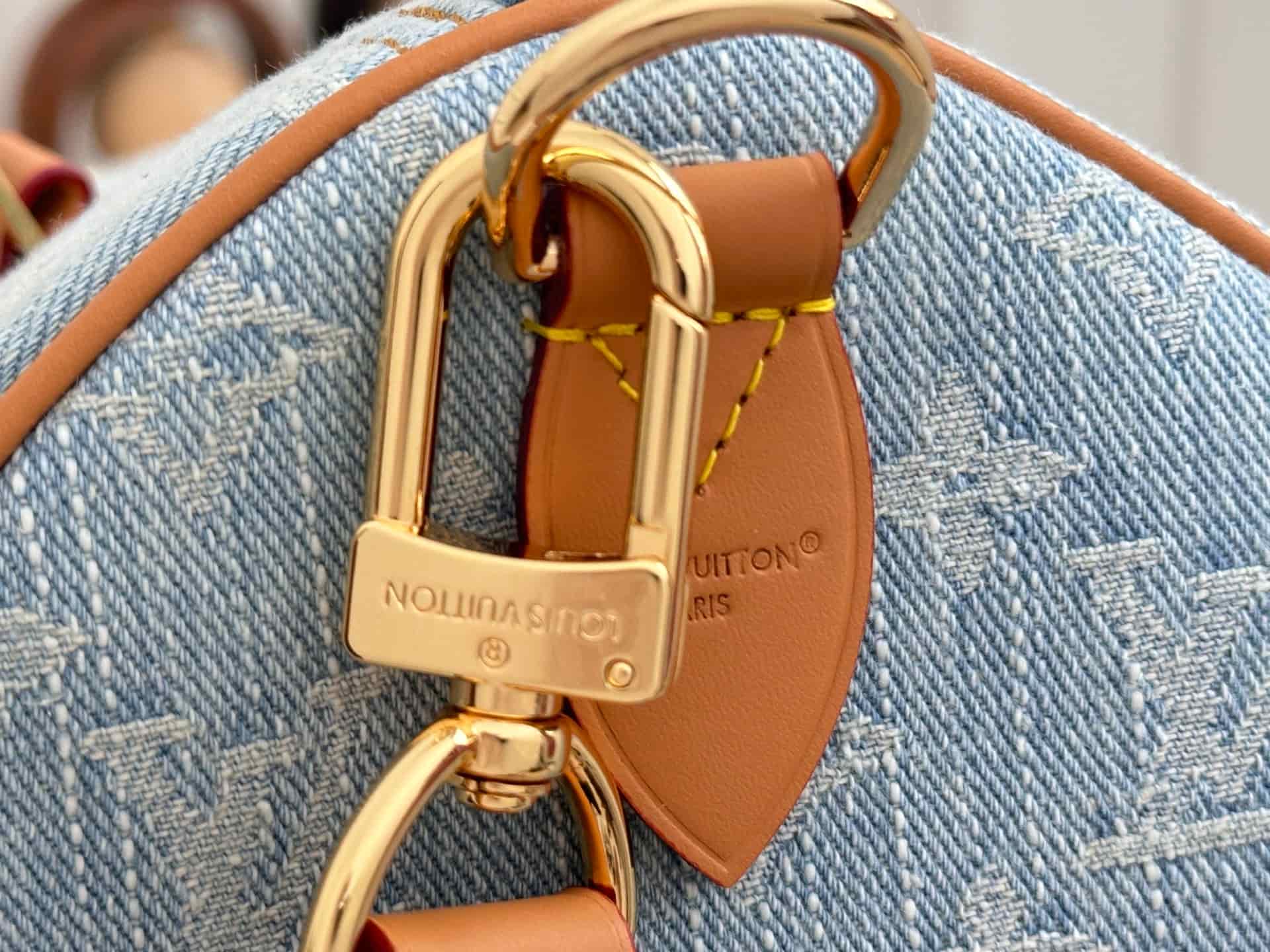 Louis Vuitton Speedy 30 Bandoulière Blue Monogram Denim M2A209 High