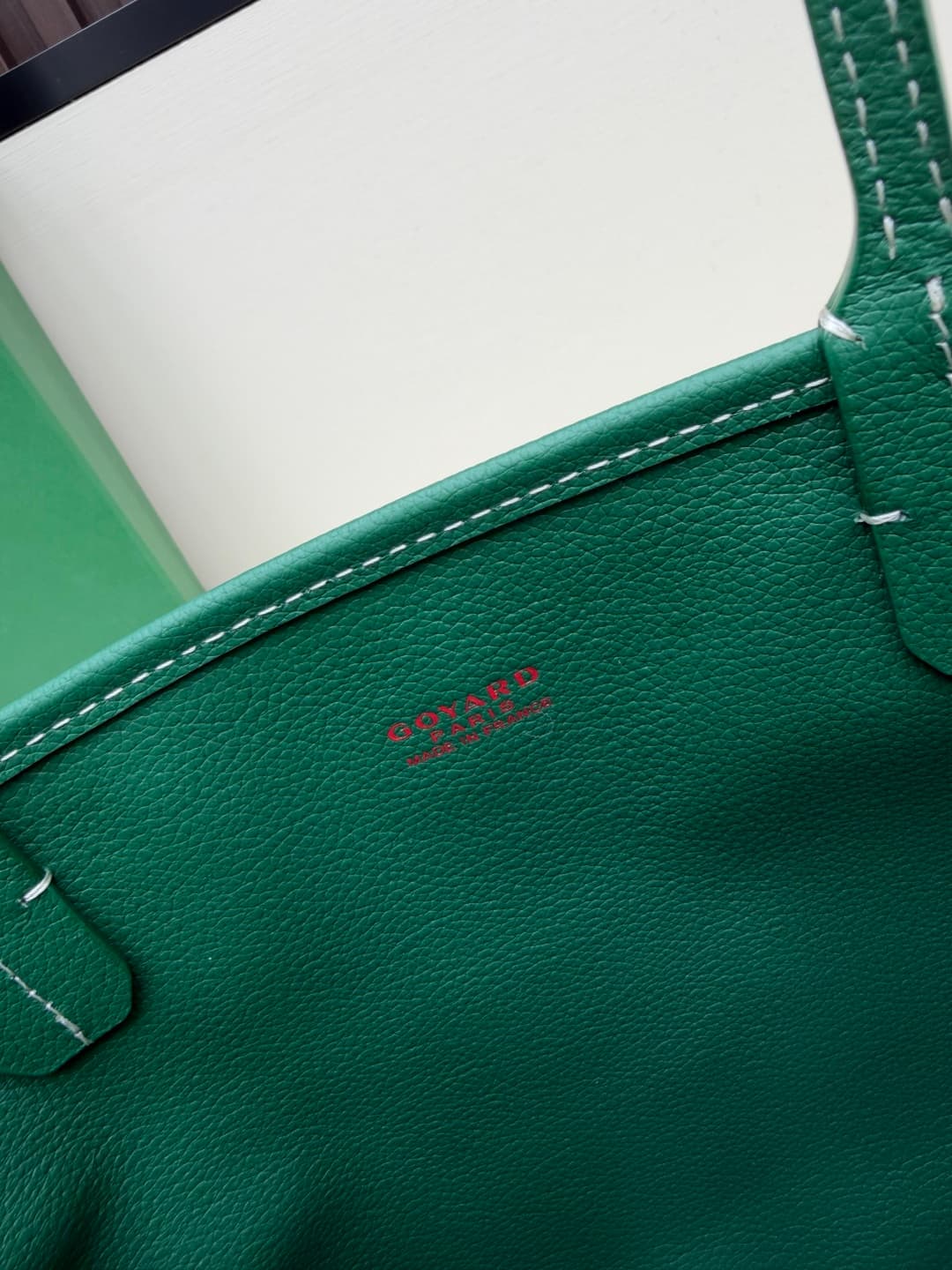 Goyard Mini Anjou Tote Goyardine Canvas with White Painted Mascot Green High