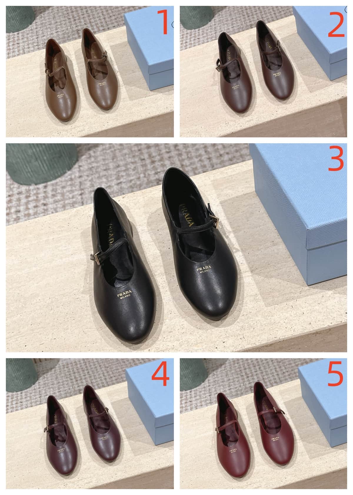 Prada Nappa Leather Ballerinas Shoes Women