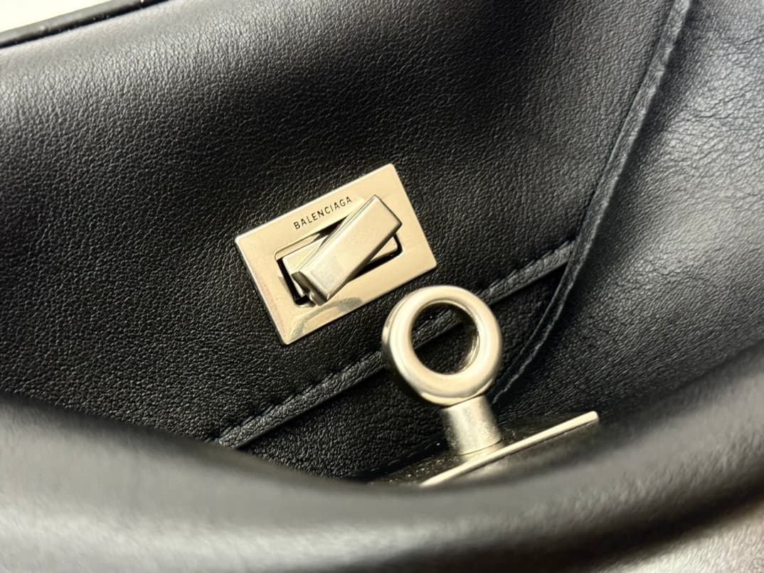 Balenciaga Rodeo Mini Bag in Black Leather With Silver-Tone Metal TOP