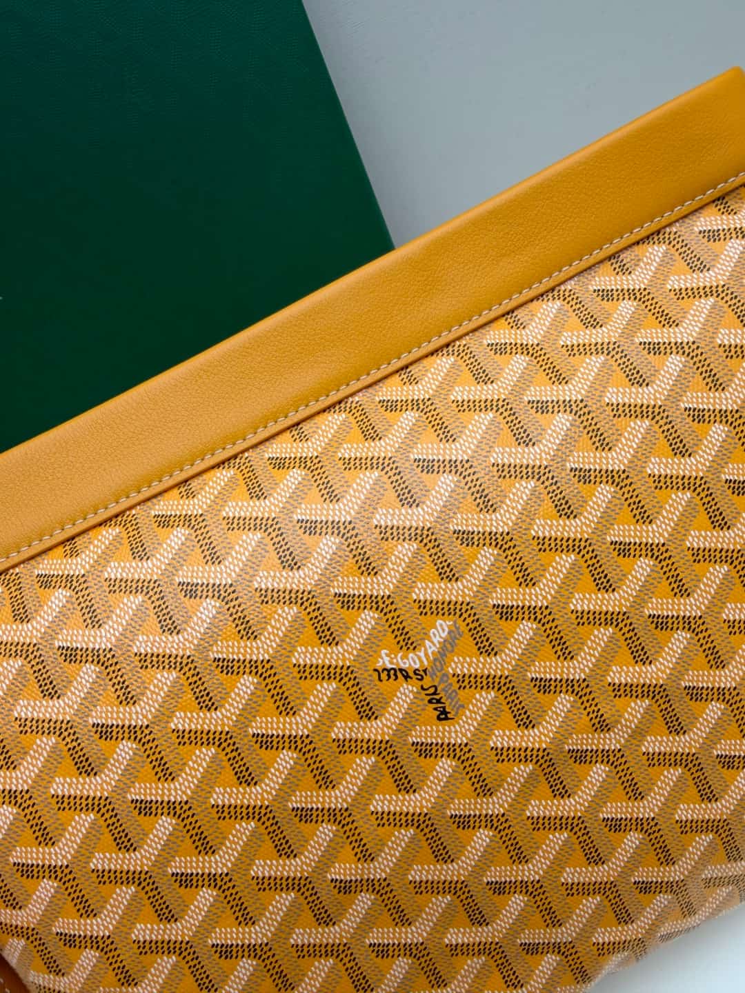 Goyard Conti pouch Goyardine canvas and Chevroches Calfskin Yellow High