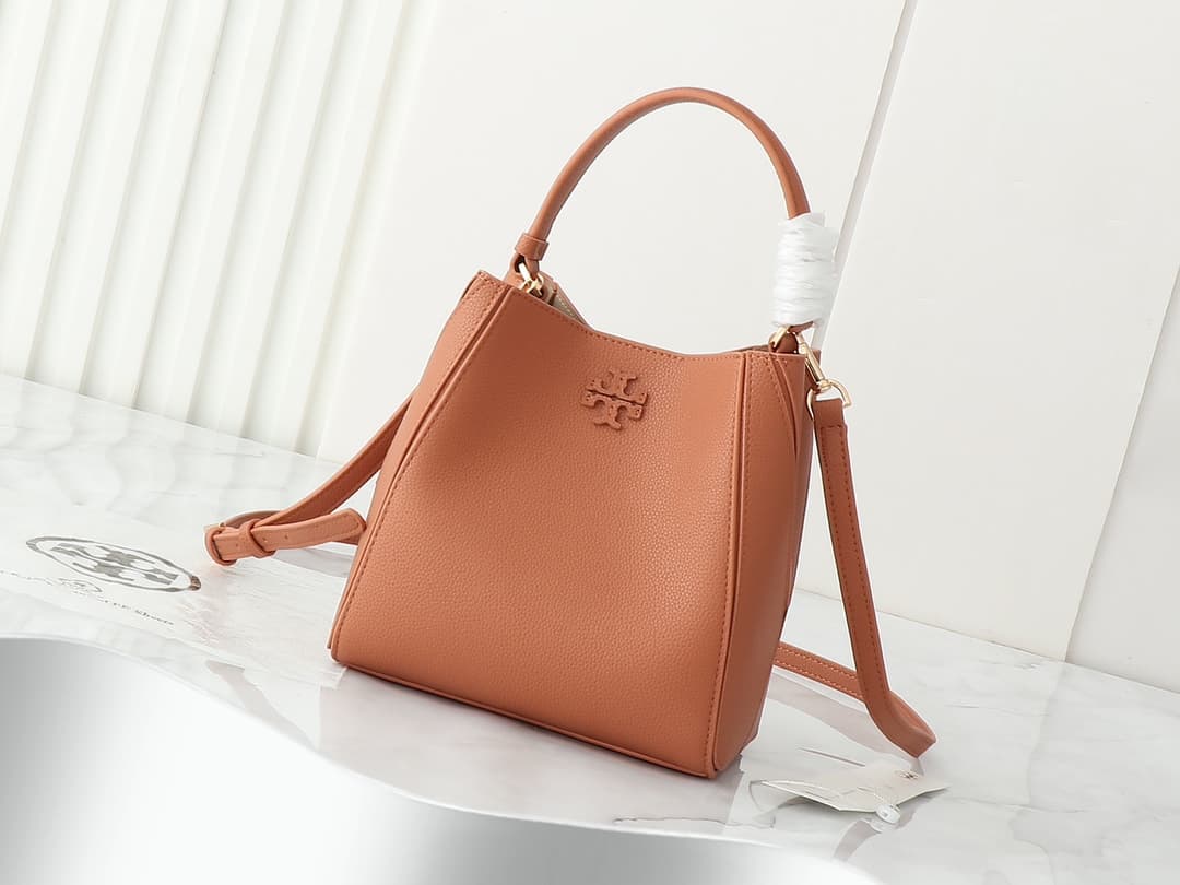 Tory Burch mcgraw hobo bag brown grained calfskin high