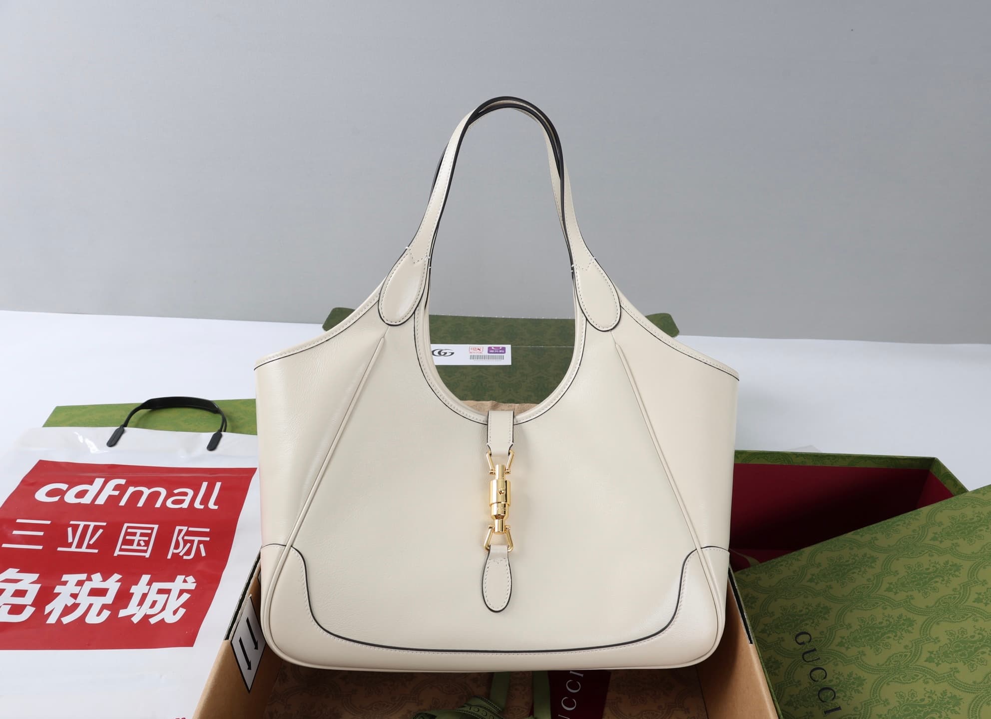 Gucci Mercato medium tote bag Whtie soft leather 866645 High