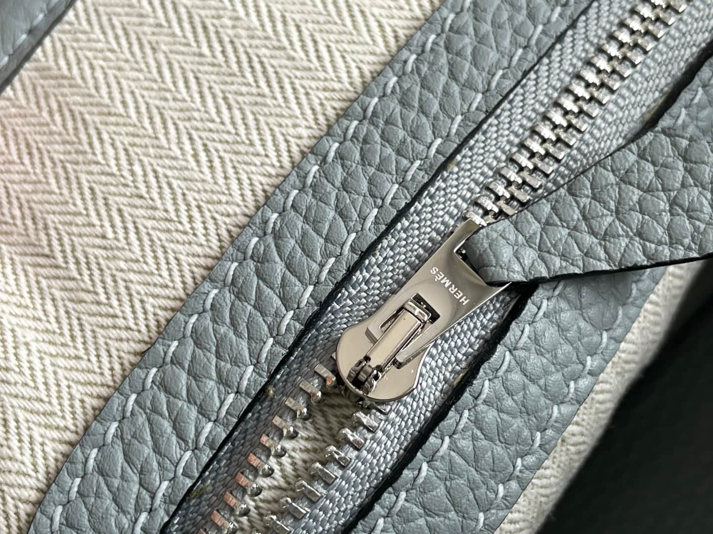 Hermes Garden Party 23 bag in Blue Pale Togo Leather WAX High