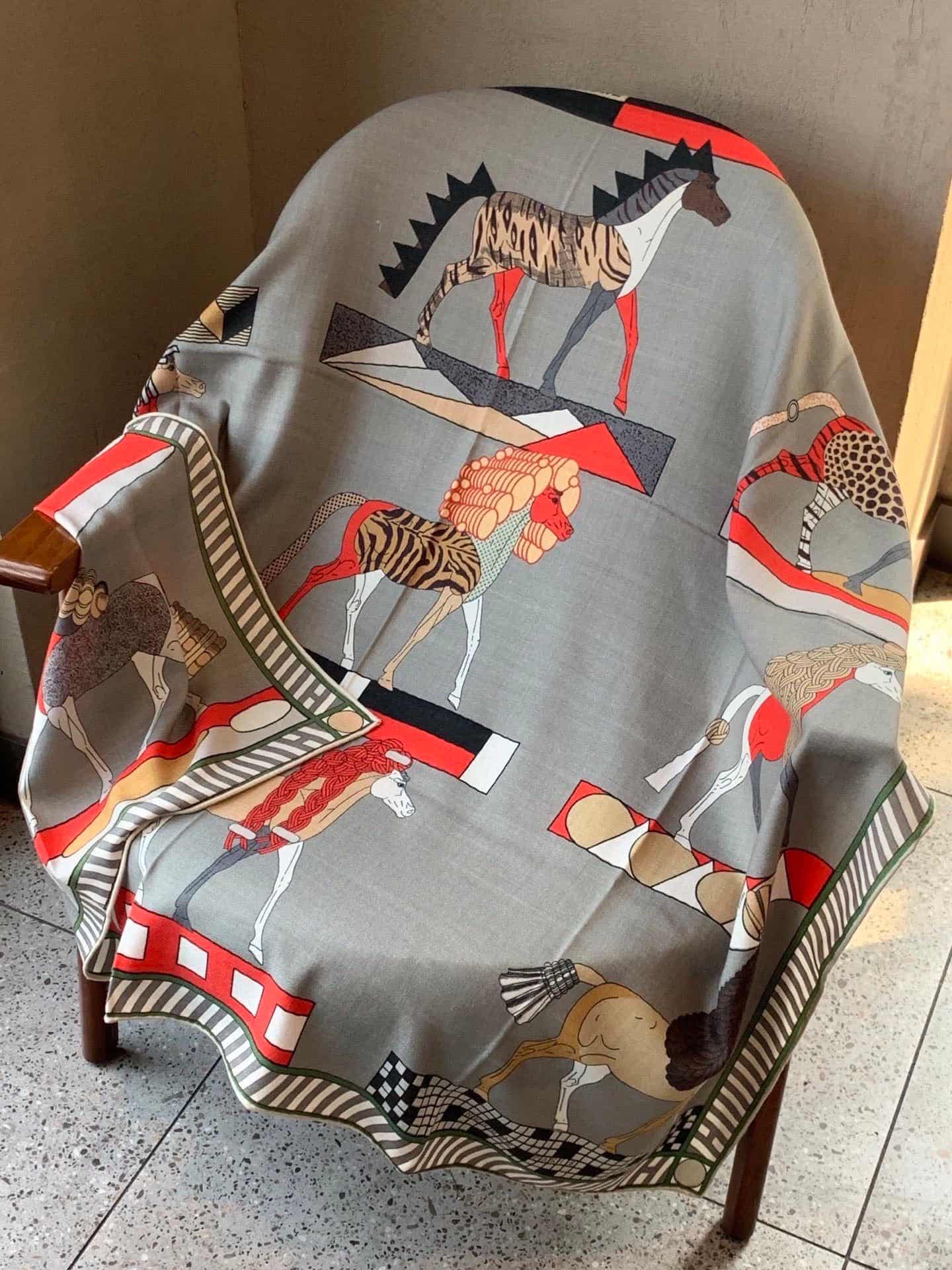 Hermes cashmere and silk shawl