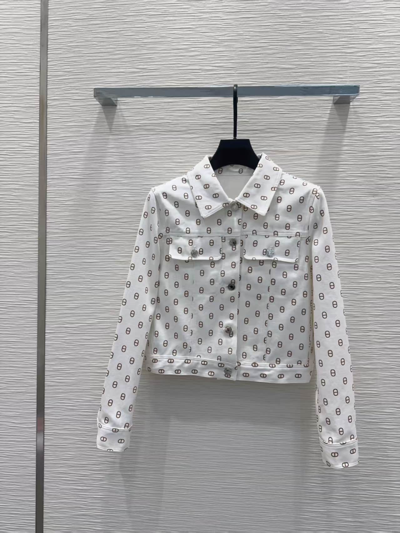 Hermès Chaine d'Ancre printed H canvas denim jacket