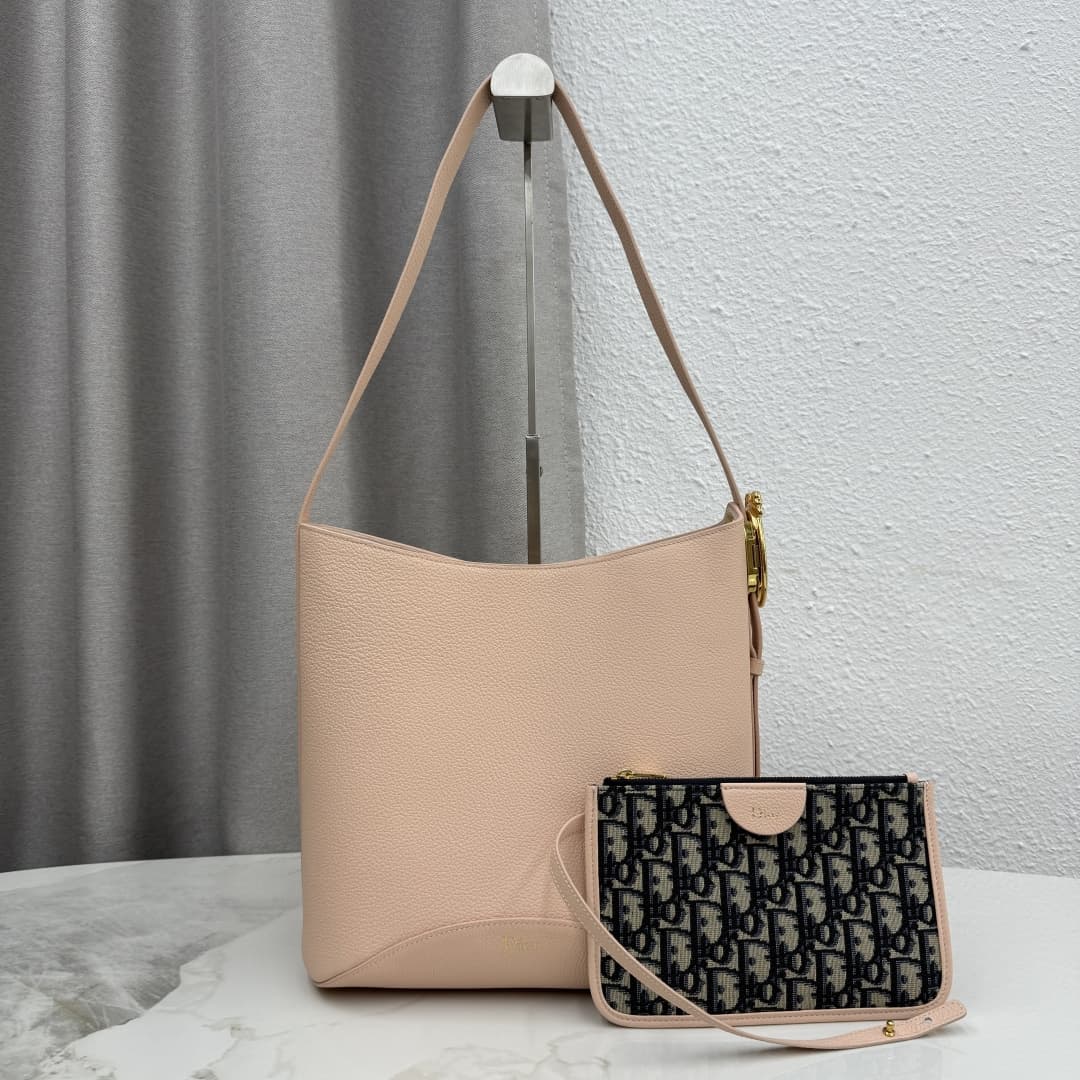 Dior Medaillon Bucket Bag in Rouge Powder Grained Calfskin High
