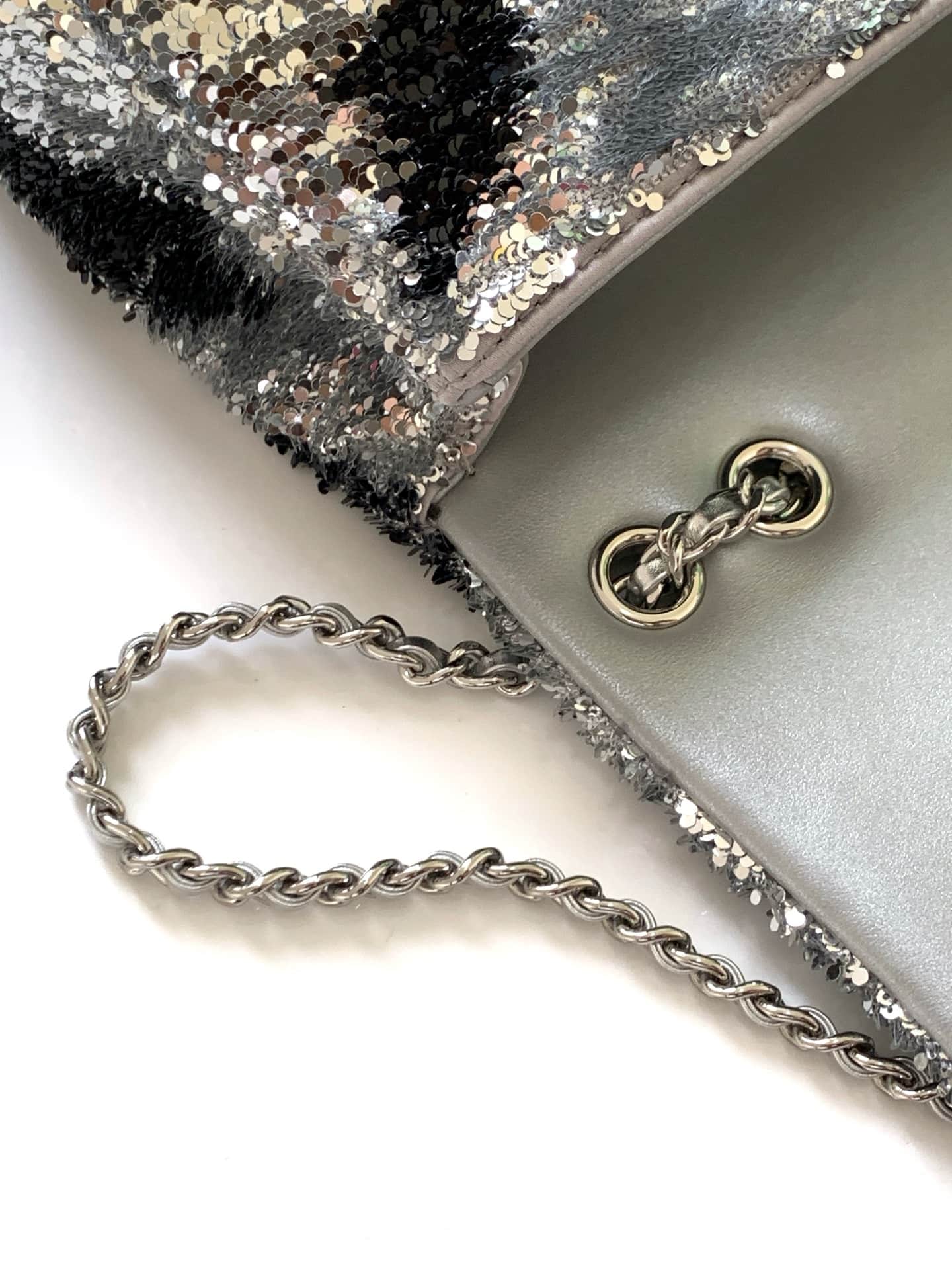 Chanel Flap Bag Sequins & Silver-Tone Metal AS4561  A