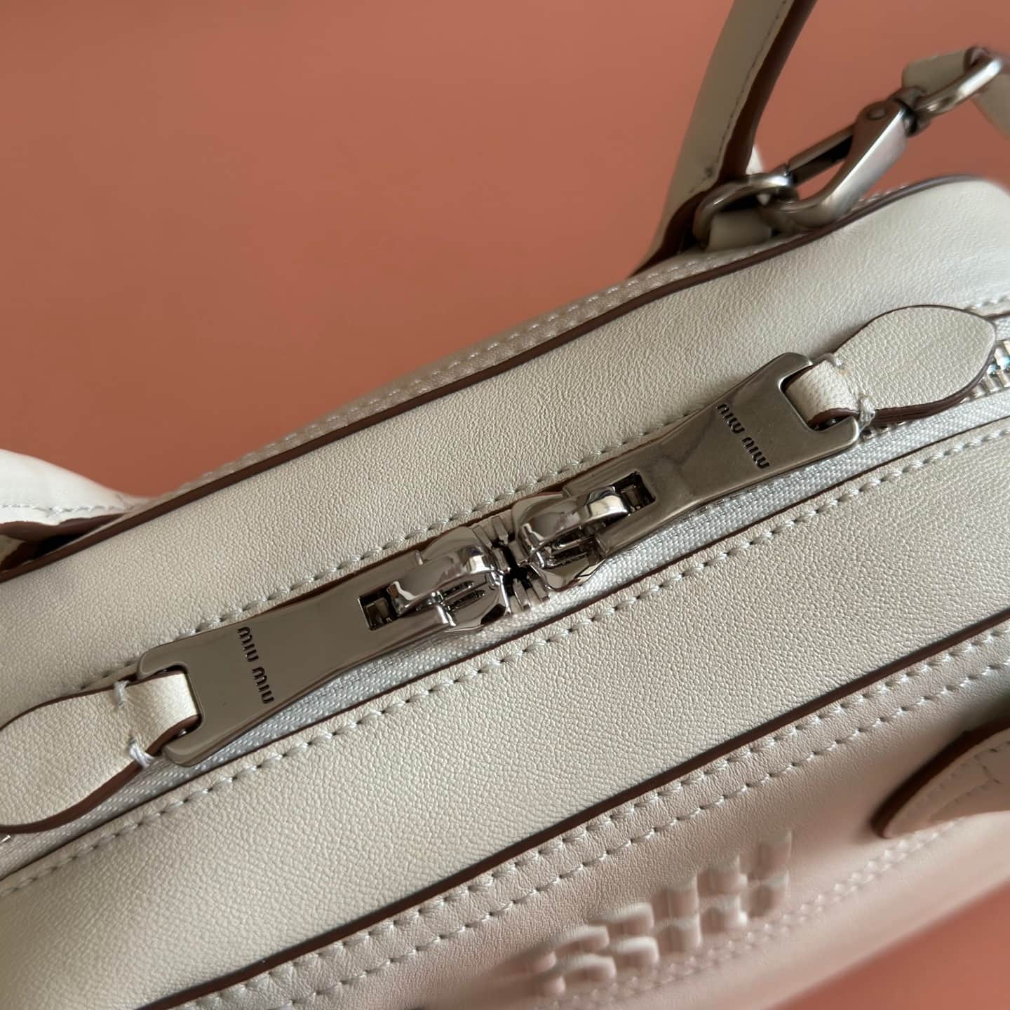 Miu Miu Vivant nappa leather bag Chalk White 5BB200  TOP