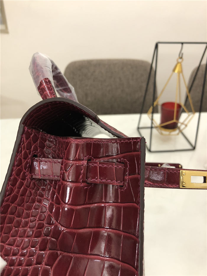 Hermes Kelly 25/28/32cm Retourne Bag Togo Leather In blue obscur WAX High