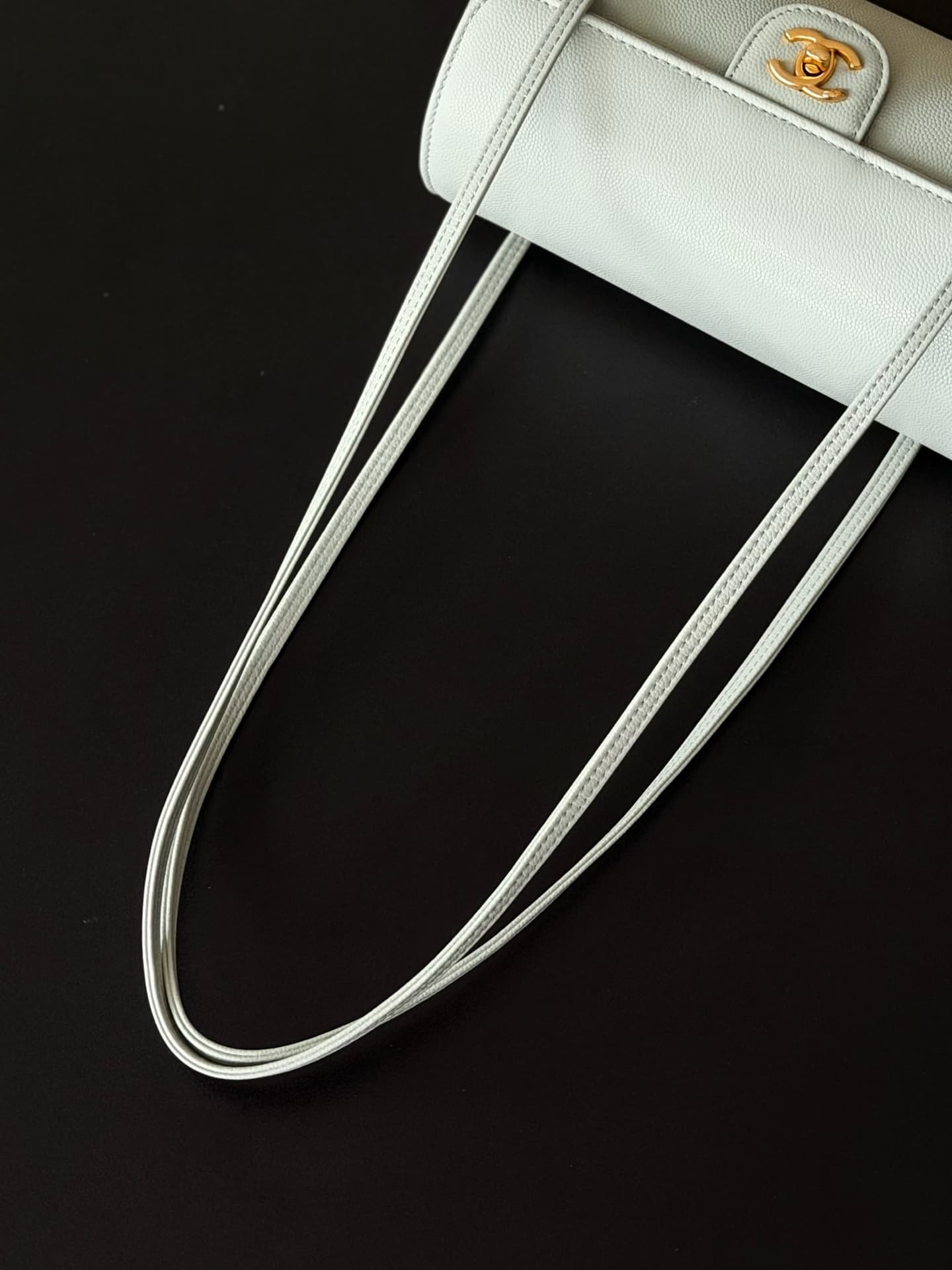 Chanel Small Bowling Bag Grained Shiny Calfskin & Gold-Tone Metal AS6143 High