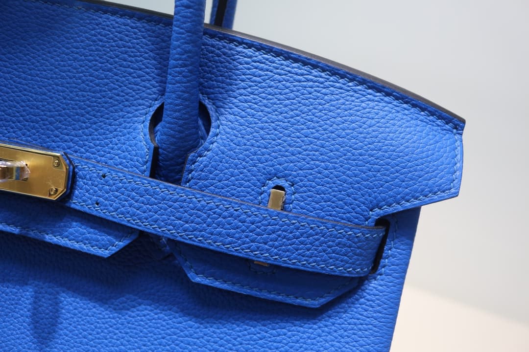 Hermes Birkin 25/30/35cm Bag Togo Leather In Blue Hydra WAX High