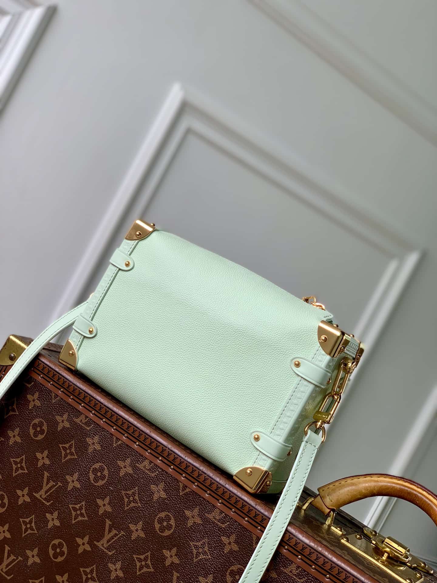 Louis Vuitton Side Trunk MM Jade Green Calf leather M27449 High