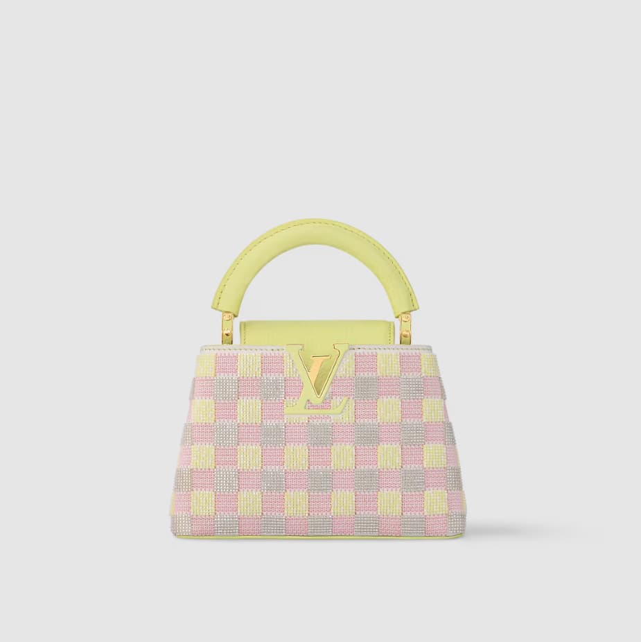 Louis Vuitton Capucines Mini Smooth calfskin and beads M24809 Yellow/Pink Top