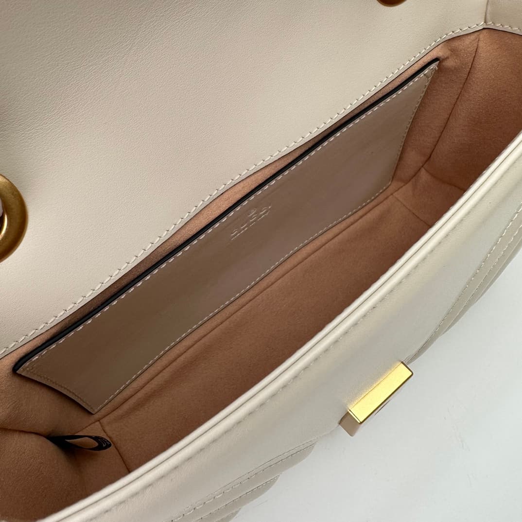 GG Marmont mini matelassé shoulder bag white 446744 High