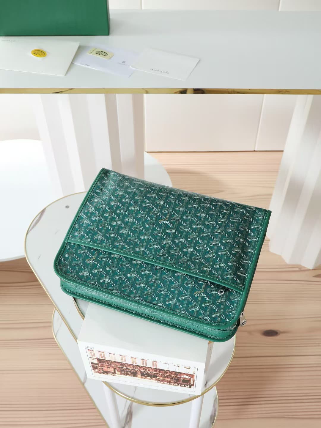 Goyard Jouvence Medium Toiletry Bag in Green Goyardine Canvas High