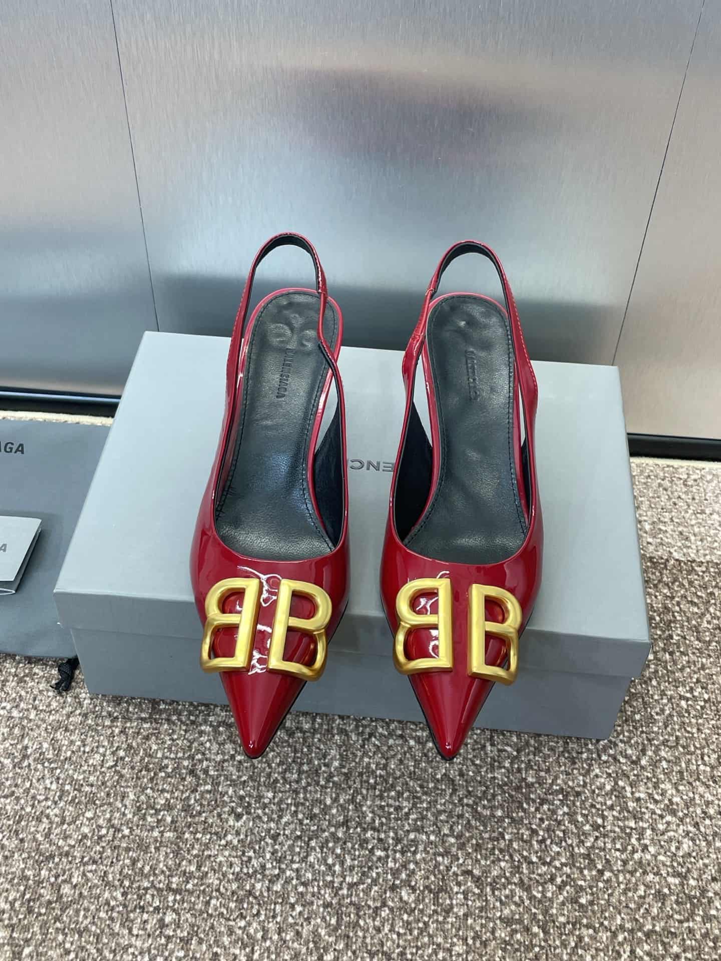 Balenciaga Patent Leather Flat Shoes Medium Women