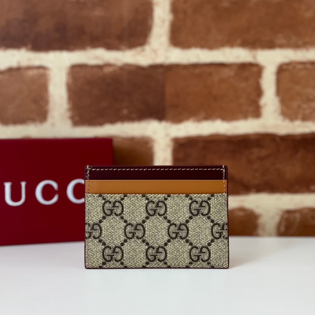 Gucci Bi-color GG card case with dog detail  818769 High