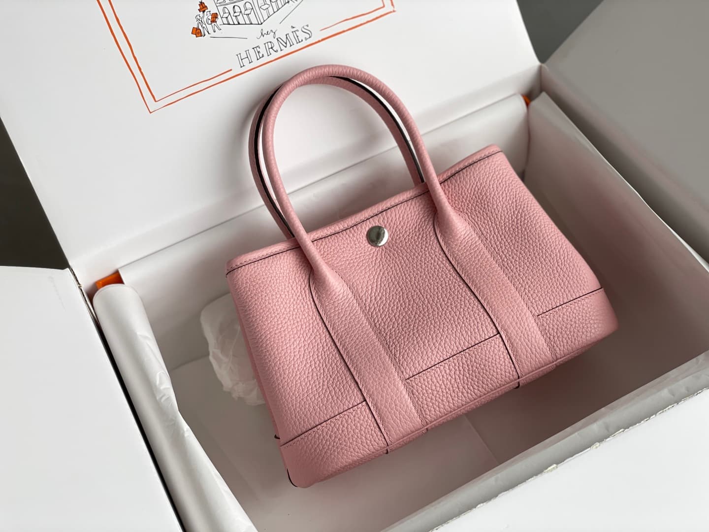 Hermes Garden Party 23 bag in Pink Togo Leather WAX High