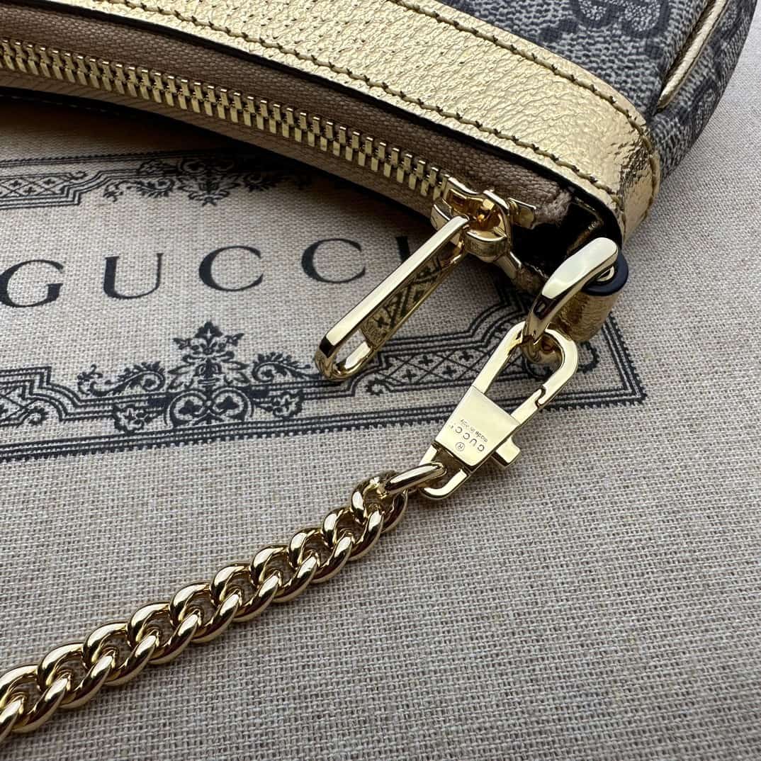 OPHIDIA MINI BAG 764960 Beige and ebony GG Supreme canvas High