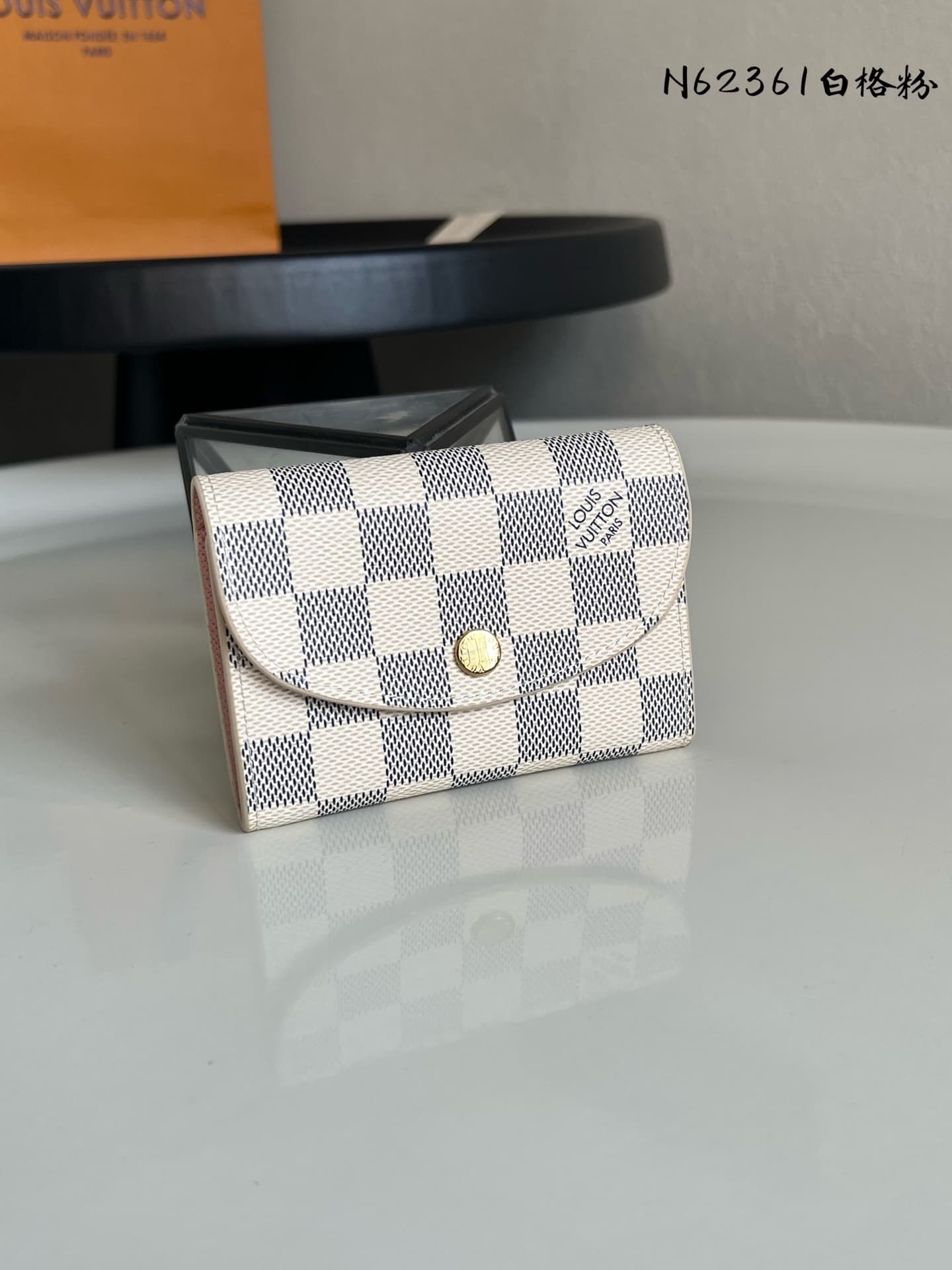 Louis Vuitton Damier Azur Canvas & Leather Rosalie Coin Purse M62361 Beige High