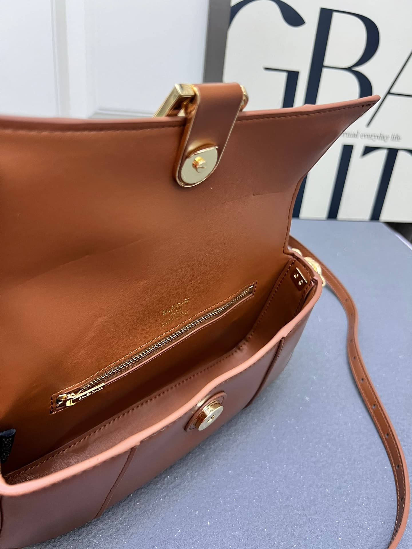 Balenciaga Hourglass sling bag Brown High