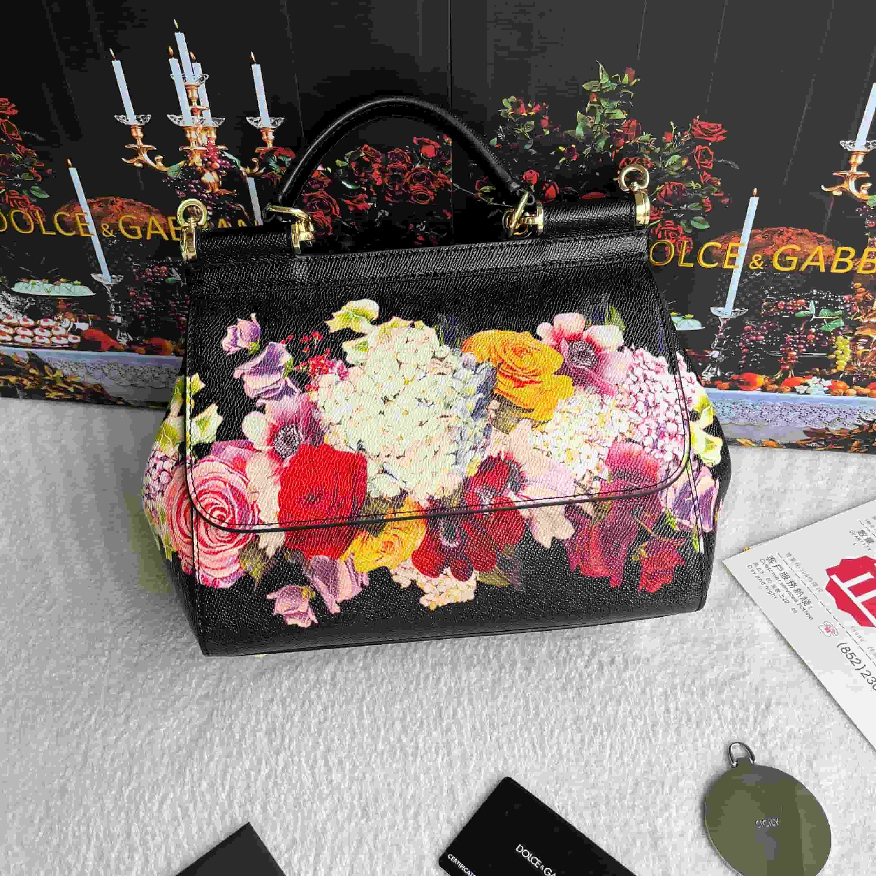 Dolce & Gabbana Miss Sicily top handle bag with multicolor print leather High