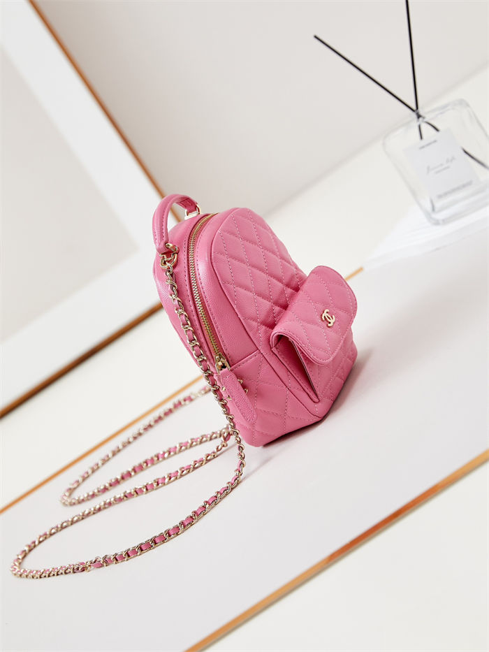 Chanel Mini Backpack Grained Calfskin Gold-Tone Metal AP3753 Pink A