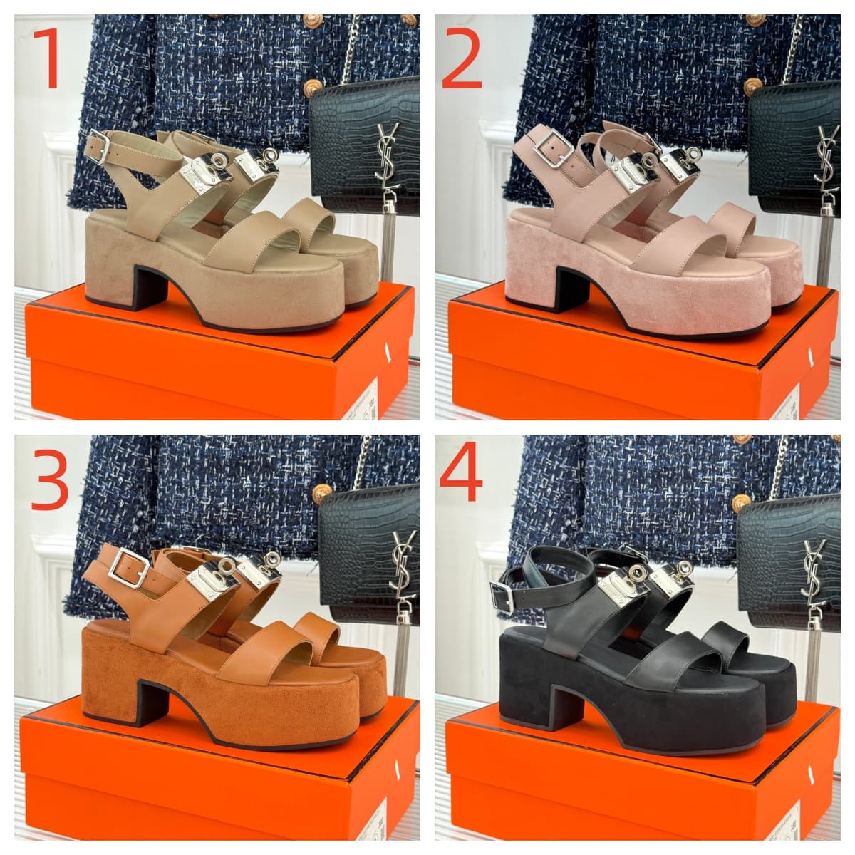 Hermes platform sandals women