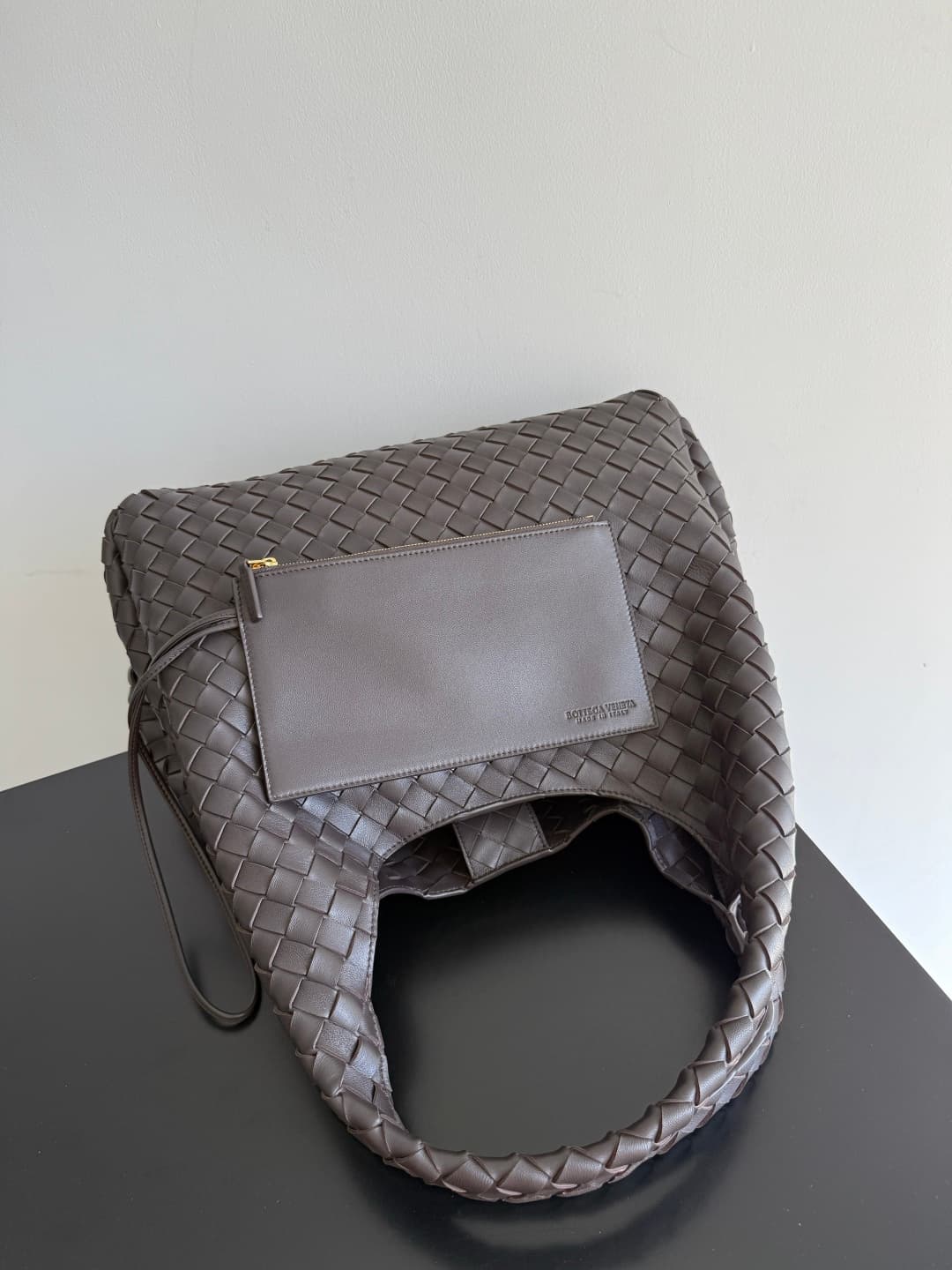 Bottega Veneta Large Campana shoulder bag in Intrecciato leather Brown TOP