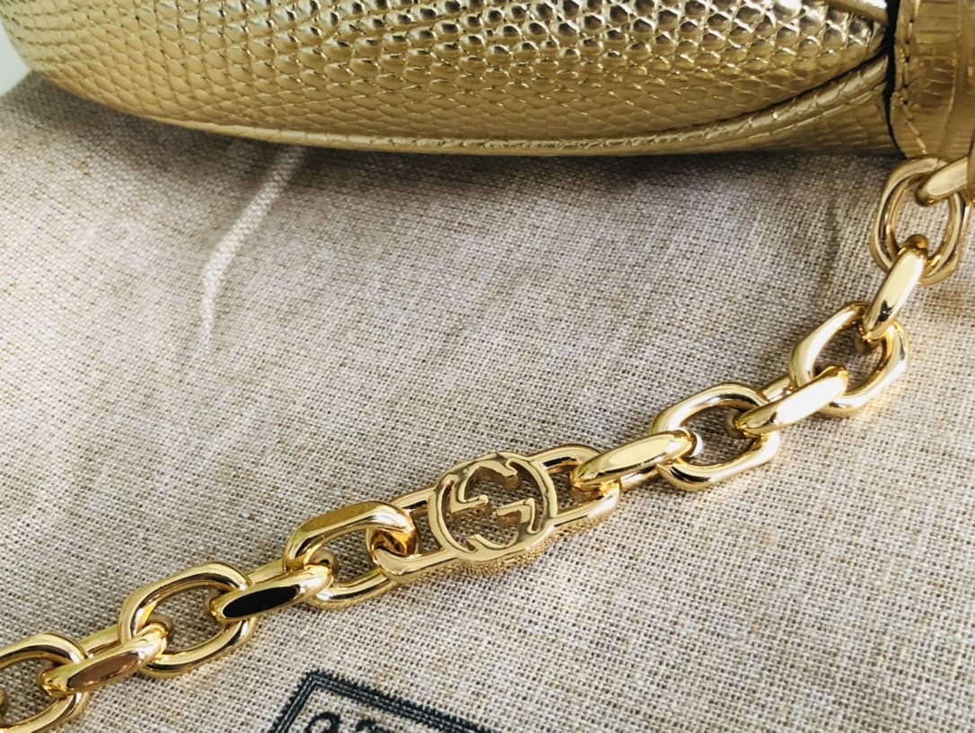 Jackie 1961 mini shoulder bag 675799 Lizard Gold High